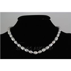 220.00CTW 16" GRAY FRESHWATER PEARL NECKLACE METAL LOCK
