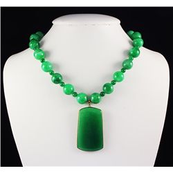 558.44 Carat Chinese Green Jade Balls Necklace with Goo
