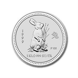 1999 1 Kilo Silver Lunar Year of the Rabbit (Series I)