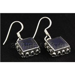 SAPPHIRE CORRUNDUM 28.14CTW SILVER HOOK EARRING
