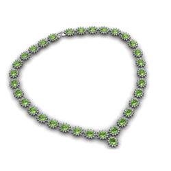 Peridot 52.20 ctw Diamond Necklace 14kt White Gold