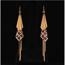ROSE & GOLD PLATED PARTY DROP EARRINGS 10.77g