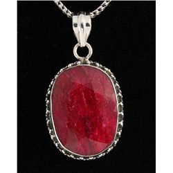 RUBY CORRUNDUM 52.45CTW STERLING SILVER PENDANT