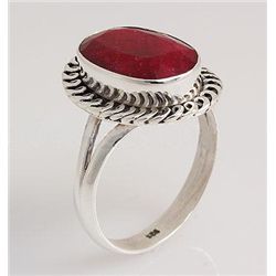 RUBY CORRUNDUM 27.20CTW ANTIQUE LOOKS .925 RING
