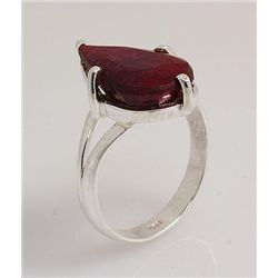 RUBY CORRUNDUM 22.85CTW UNIQUE DESIGN .925 RING