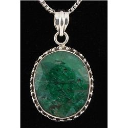 EMERALD BERYL 54.67CTW STERLING SILVER PENDANT