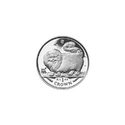 Isle of Man 1997 1 Crown Silver Proof Long-Haired Smoke