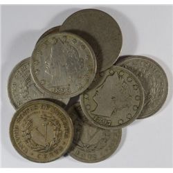 8 DIFFERENT V NICKELS (95,96,97,98,99,04,11,12-D) GOOD-VF