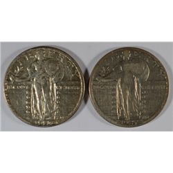 1927 XF & 1927-D FINE STANDING LIBERTY QUARTERS