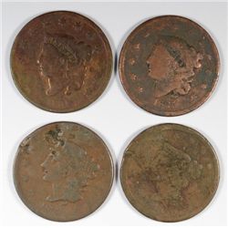 4 DIFFERENT LARGE CENTS (31,35,39,40) AG-VG