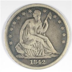 1842 SEATED HALF DOLLAR FINE+