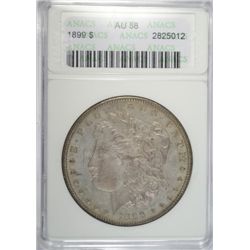 1899 MORGAN DOLLAR ANACS AU58