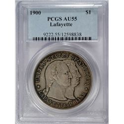 1900 LAFAYETTE DOLLAR PCGS AU55 ORIGINAL + NICE!