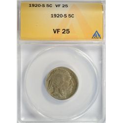 1920-S BUFFALO ANACS VF25