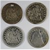Image 1 : 4 1853 SEATED HALF DIMES "GRADING SET" (POOR,AG,GOOD,VG)