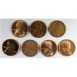 7 LINCOLN CENTS (22-D,30,48,48-D,48-S,58 PF, 82 OFF CENTER)