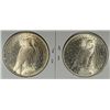 Image 2 : ( 2 ) 1922 PEACE SILVER DOLLARS, ALL ORIGINAL UNDIPPED MS-63