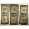 Image 1 : 3 1923 LARGE SIZE $1 SILVER CERTIFICATES LOW GRADE