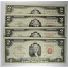Image 1 : 4 NICE $2 RED SEAL NOTES