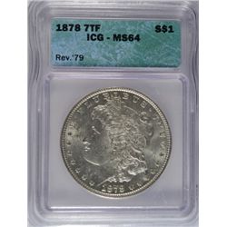 1878 7TF MORGAN DOLLAR ICG MS64