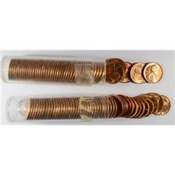 ( 100 ) TWO ROLLS OF GEM BU 1953-D LINCOLN CENTS