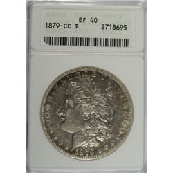 1879-CC MORGAN SILVER DOLLAR, ANACS EF-40,  HAS LUSTER