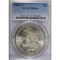 1885-O MORGAN SILVER DOLLAR, PCGS MS-64+  WHITE