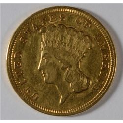 1854 $3 GOLD XF