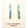 Image 1 : Zuni Turquoise Inlay Sterling Silver 1/4-Ring Post Earrings - Monica Kanesta