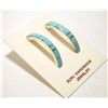 Image 2 : Zuni Turquoise Inlay Sterling Silver 1/4-Ring Post Earrings - Monica Kanesta