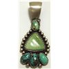 Image 1 : Old Pawn Navajo Multi-Turquoise Sterling Silver Pendant - Bea Tom