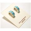 Image 2 : Zuni Turquoise Inlay Sterling Silver Half-Ring Post Earrings - Glennetta Luna