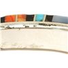 Image 4 : Zuni Multi-Stone Inlay Sterling Silver Cuff Bracelet - E Eustace - 16.3g