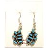 Image 1 : Zuni Turquoise Sterling Silver French Hook Earrings - Vickie Johnson