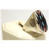 Image 2 : Zuni Multi-Stone Inlay Sterling Silver Men's Ring - Charlotte Dishta