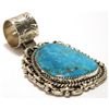 Image 2 : Navajo Kingman Turquoise Sterling Silver Pendant - Vivian Jones