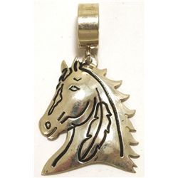 Navajo Sterling Silver Horse Head Pendant - Tommy Singer