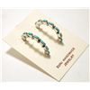 Image 2 : Zuni Turquoise Sterling Silver Half-Ring Post Earrings - Thomacita Hesarlley
