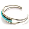 Image 2 : Zuni Turquoise Needlepoint Sterling Silver Cuff Bracelet - Edith Tsabetsaye