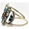 Image 2 : Zuni Multi-Stone Inlay Butterfly Sterling Silver Cuff Bracelet - Herbert Cellicion