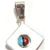 Image 2 : Zuni Multi-Stone Inlay Sun Face Spinner Sterling Silver Pendant - Don Dewa