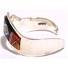 Image 2 : Navajo Multi-Stone Inlay Sterling Silver Cuff Bracelet - EPB