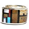 Image 2 : Zuni Multi-Stone Pueblo Sterling Sterling Silver Cuff Bracelet - Gilbert & Mildred Calavaza