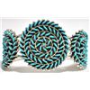 Image 1 : Zuni Turquoise Needlepoint Sterling Silver Cuff Bracelet - Octavius & Irma Seowtewa