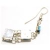 Image 2 : Zuni Turquoise Sterling Silver French Hook Earrings - Iva Lasiloo