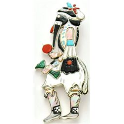 Zuni Multi-Stone Ball Eye Kachina Pendant & Pin - Andrea Shirley