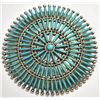 Image 1 : Zuni Turquoise Needlepoint Cluster Sterling Silver Pendant & Pin - Lance & Cordelia Waatsa