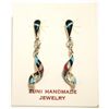 Image 1 : Zuni Multi-Stone Inlay Sterling Silver Spiraling Post Earrings - Idella Edaakie