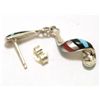 Image 2 : Zuni Multi-Stone Inlay Sterling Silver Spiraling Post Earrings - Idella Edaakie