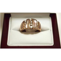 Pre-Owned Mother of Pearl & Diamond 14k Gold Women's Ring _- Kabana